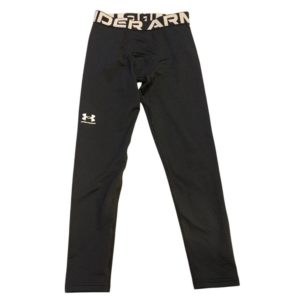 Under Armour Cold Gear Leggings Boys Medium Fitted Athletic Wear Cold Weather - Picture 2 of 9